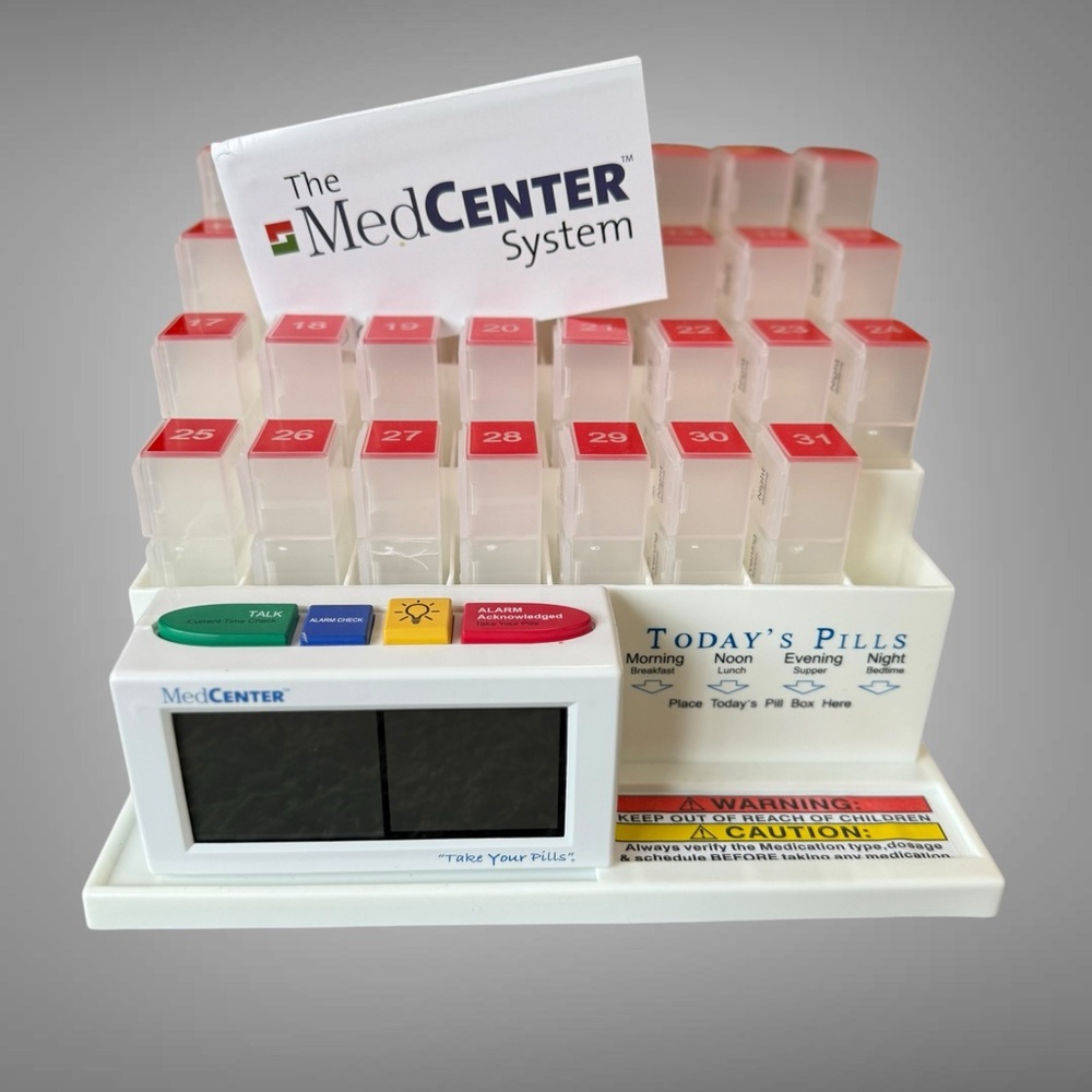 Pill Organizer System with Talking Alarm Clock reminder 4 Times a Day 31 Day NEW - Picture 11 of 15